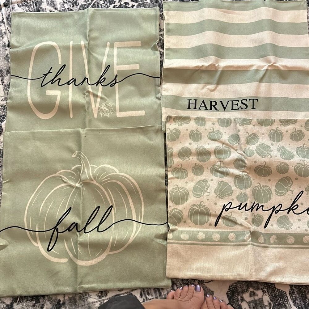 Set‎ of 4 Fall Decor Grateful Throw Pillow Covers 18 X 18